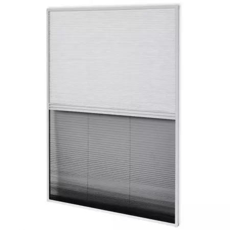 Plasa Fereastra pentru Insecte 160 x 80 cm Aluminiu Protectie solara, alb, 80 x 160 cm