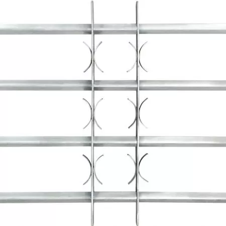Grilaj de siguranta pentru ferestre cu 4 bare transversale 1000-1500mm, argint, 1000-1500 mm
