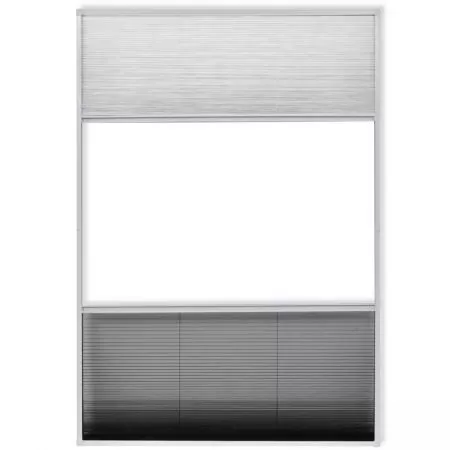 Plasa Fereastra pentru Insecte 160 x 80 cm Aluminiu Protectie solara, alb, 80 x 160 cm