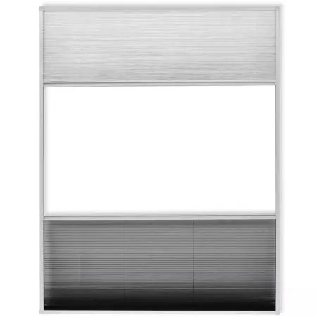 Plasa Fereastra pentru Insecte 160 x 110 cm Aluminiu Protectie solara, alb, 110 x 160 cm