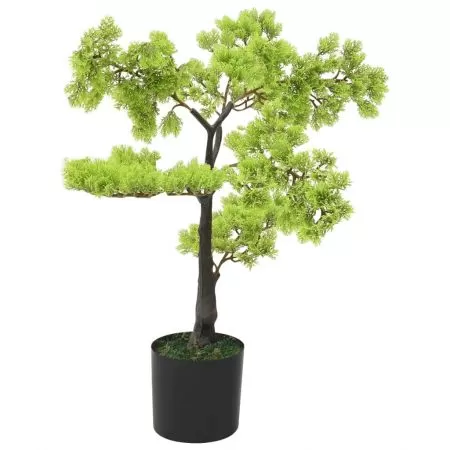 Bonsai chiparos artificial cu ghiveci, verde deschis, 60 cm