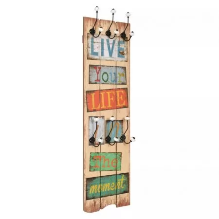  Cuier de perete cu 6 cârlige, 120 x 40 cm, LIVE LIFE 