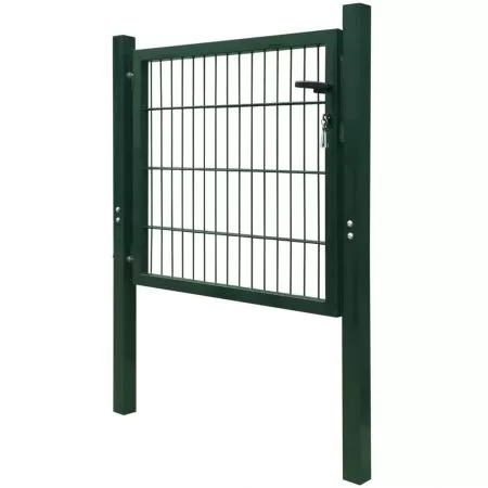 Poarta pentru gard 2D (simpla), verde, 106 x 130 cm