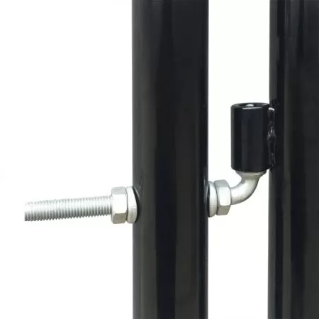 Poarta de gard cu o usa, negru, 300 x 250 cm