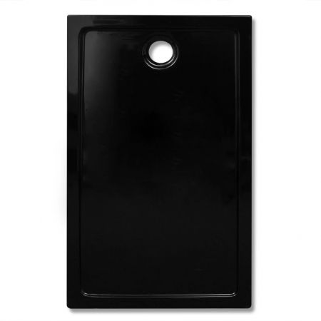 Cadita de dus dreptunghiulara din ABS, negru, 70 x 120 x 4 cm