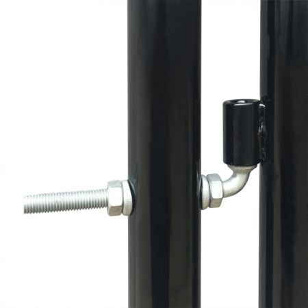 Poarta de gard cu o usa, negru, 300 x 150 cm