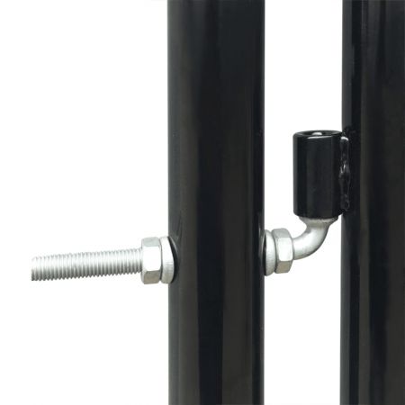 Poarta de gard cu o usa, negru, 300 x 225 cm