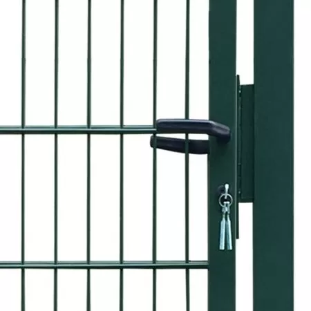 Poarta pentru gard 2D (simpla), verde, 106 x 210 cm