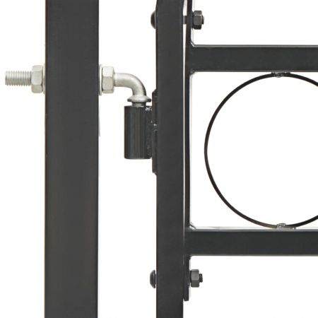 Poarta de gard cu arcada, negru, 100 x 150 cm