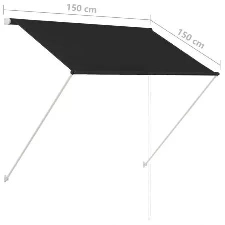 Copertina retractabila, antracit, 150 x 150 cm