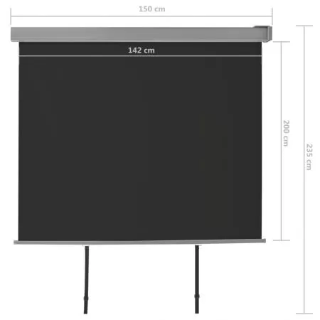 Copertina laterala multifunctionala balcon, negru, 150 x 200 cm
