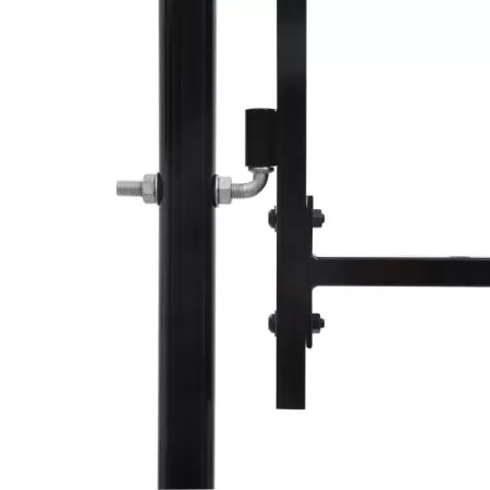 Poarta de gard cu o usa, negru, 100 x 75 cm