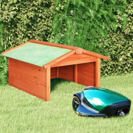  Garaj mașină de tuns iarba robot, 72x87x50 cm, lemn masiv brad