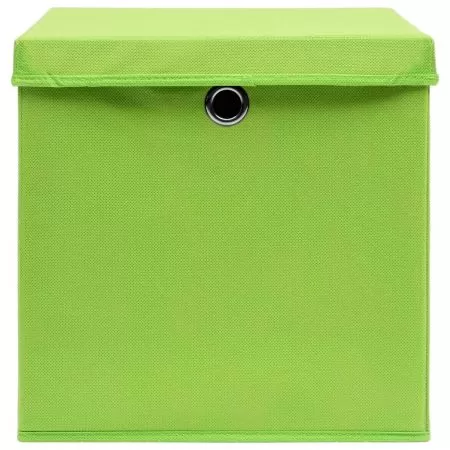 Set 10 bucati cutii depozitare cu capace, verde