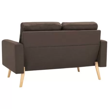 Canapea cu 2 locuri, maro, 130 x 76 x 82.5 cm