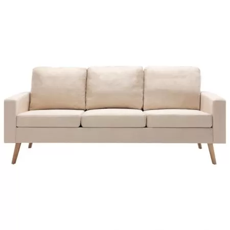 Canapea cu 3 locuri, crem, 184 x 76 x 82.5 cm