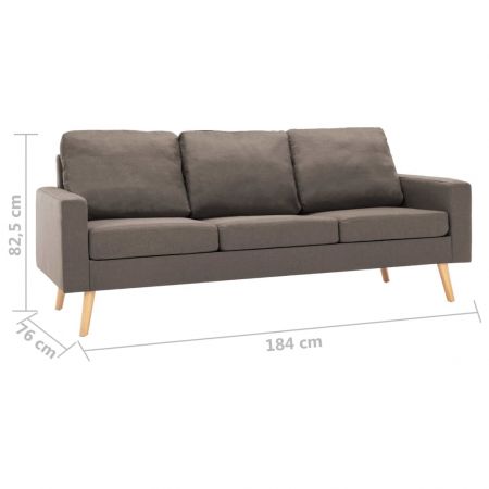 Canapea cu 3 locuri, gri taupe, 184 x 76 x 82.5 cm