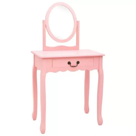 Masa toaleta cu taburet, roz