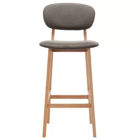 Scaune de bar, 2 buc., gri taupe, material textil