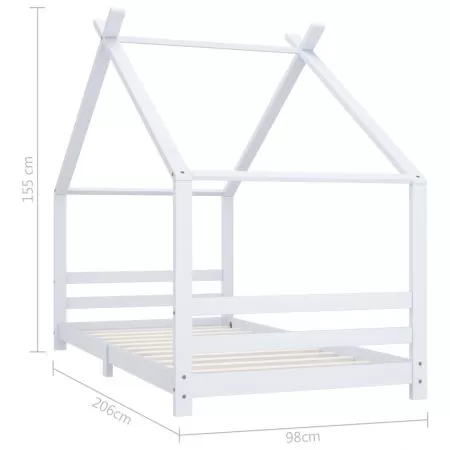 Cadru pat de copii, alb, 90 x 200 cm