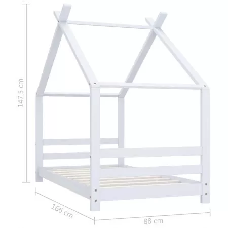 Cadru pat de copii, alb, 80 x 160 cm