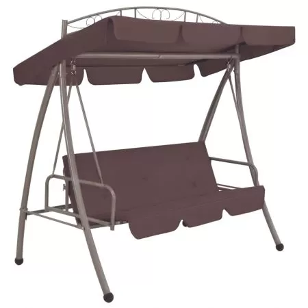  Balansoar de exterior extensibil cu copertină, cafeniu