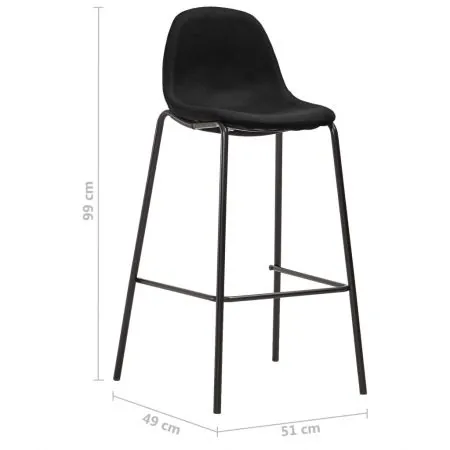 Set de bar, 3 piese, negru, 60 x 60 x 107.5 cm
