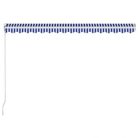 Copertina retractabila manual, albastru si alb, 450 x 300 cm