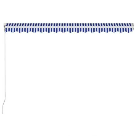 Copertina retractabila manual, albastru si alb, 400 x 300 cm