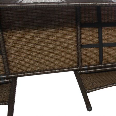 Canapea de gradina cu 2 locuri, maro, 41 x 62 x 85 cm