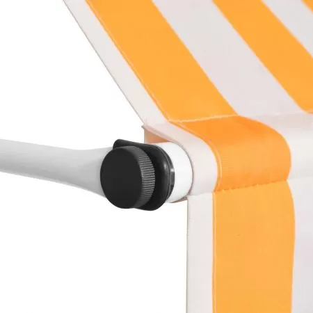 Copertina retractabila manual, portocaliu si alb, 35 cm