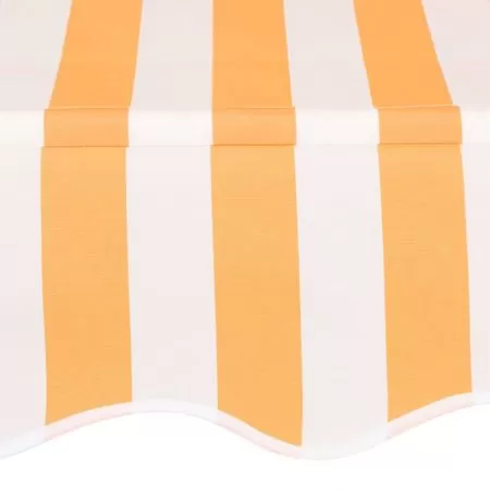 Copertina retractabila manual, portocaliu si alb, 250 cm