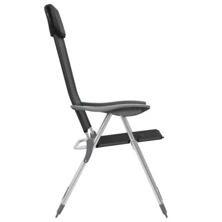 Set 4 bucati scaune de camping pliante, negru, 57 x 73.5 x 111 cm
