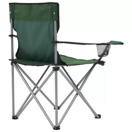 Set masa si scaune de camping, 3 piese, verde, 85 x 45 x 80 cm