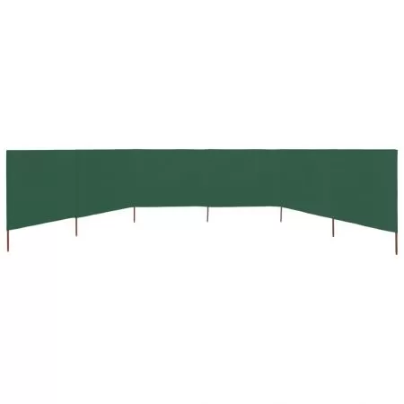 Paravan anti-vânt cu 6 panouri, verde, 800 x 80 cm, textil