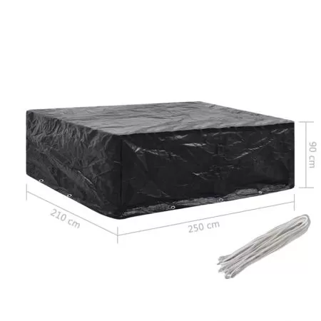 Husa mobilier de gradina, negru, 250 x 210 x 90 cm