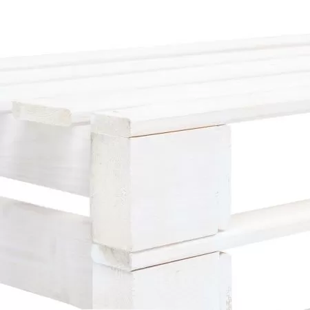 Banca din paleti de gradina, alb, 110 x 65 x 55 cm
