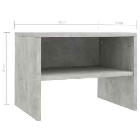 Noptiera, gri beton, 30 x 30 x 30 cm