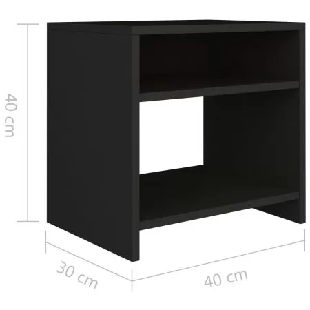 Noptiera, negru, 30 x 30 x 40 cm