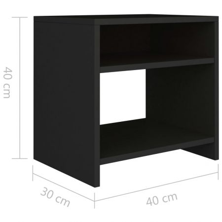 Set 2 bucati noptiere, negru, 30 x 30 x 40 cm