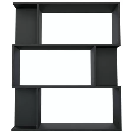 Biblioteca/Separator camera, negru, 80 x 24 x 96 cm