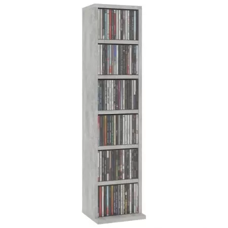 Dulap CD-uri, gri beton, 21 x 20 x 88 cm