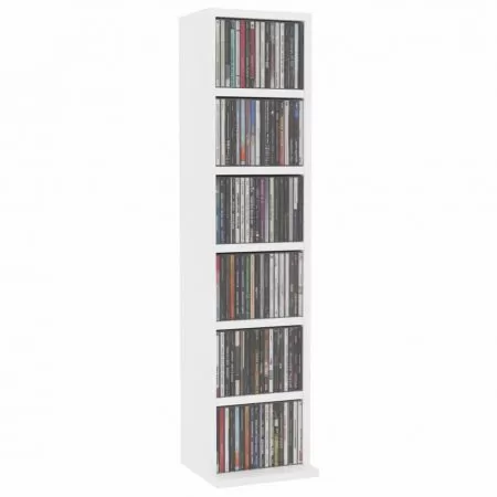 Dulap pentru CD-uri, alb, 21 x 20 x 88 cm