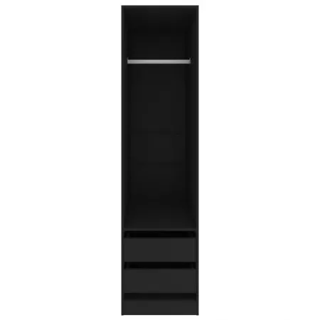 Șifonier cu sertare, negru, 50 x 50 x 200 cm, PAL