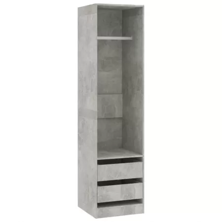 Șifonier cu sertare, gri beton, 50 x 50 x 200 cm, PAL