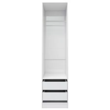 Șifonier cu sertare, alb foarte lucios, 50 x 50 x 200 cm, PAL