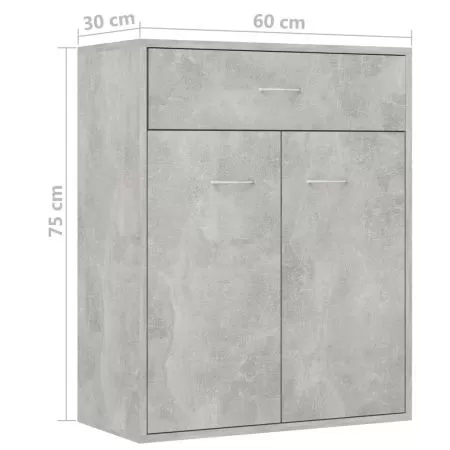 Servanta, gri beton, 60 x 30 x 75 cm