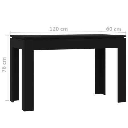 Masa de bucatarie, negru, 60 cm