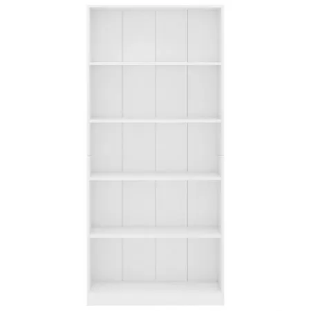 Biblioteca cu 5 rafturi, alb, 80 x 24 x 175 cm