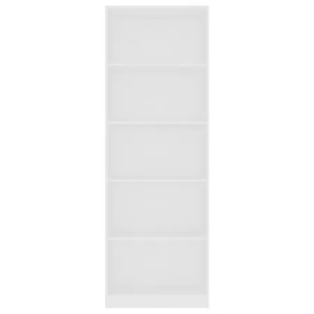 Biblioteca cu 5 rafturi, alb, 60 x 24 x 175 cm